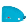 thumbnail image 6 of Scrub Cap with Heart Pattern Print and Buttons for Doctors and Nurses Working Long Shifts to Maintain Comfort and Professional Style in Clinics Blue, 6 of 6