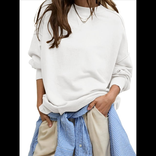 Sudadera con Capucha de Cuello Redondo y Forro Extragrande para Mujer, Lindas Camisetas de Larga, Ropa Preppy para Adolescentes (2025) L