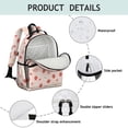 thumbnail image 4 of Strawberry and Slice Pink Pattern Cute School Backpack Bag for School with Padded Back and Adjustable Shoulder Straps 15.25"x11.5"x5.25", 4 of 5