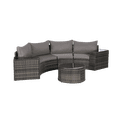 thumbnail image 5 of Outdoor 7-Piece Half-Moon Sectional Furniture Set, Set with Empered Glass Round Coffee Table, Patio Curved Sofa Set, Sofa for Poolside Backyard, Dark Gray, 5 of 7