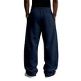 thumbnail image 4 of Nestiefly Men's Baggy Sweatpants Fleece Wide Leg Barrel Sweat Pants Lounge Joggers Loose Fit Pants with Deep Pockets Navy XL, 4 of 5