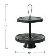 thumbnail image 2 of Creative Co-Op Elegant Modern 2-Tiered Tray Cake Stand or Desert Serve ware Tower, Black Mango Wood, 2 of 7