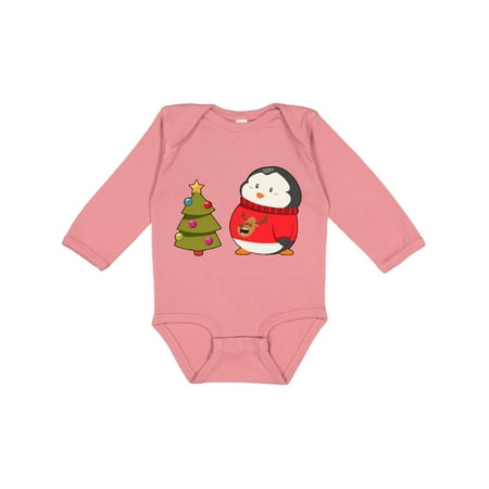 

Inktastic Penguin Ugly Christmas Sweater Gift Baby Boy or Baby Girl Long Sleeve Bodysuit