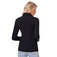 thumbnail image 2 of Camisa con botones Siliteelon para mujer de manga larga, color negro, 2 of 9