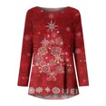 thumbnail image 4 of Levmjia Clearance Promotion Fall Winter Women Long Sleeves Fashion Casual Shirts Christmas Printing Round Neck Sweatshirt Crewneck Pullover Tunic Tops, 4 of 5