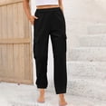 thumbnail image 2 of Timegard Lounge Pants for Women Elastic High Waist Solid Color Fall Winter Comfy Pants with Pockets, 2 of 7