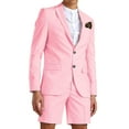 thumbnail image 2 of ETHAN 2 Piece Slim Fit Suits for Men Two Button Shorts Suit Casual Prom Summer Beach Wedding for Juniors 3XL, 2 of 10