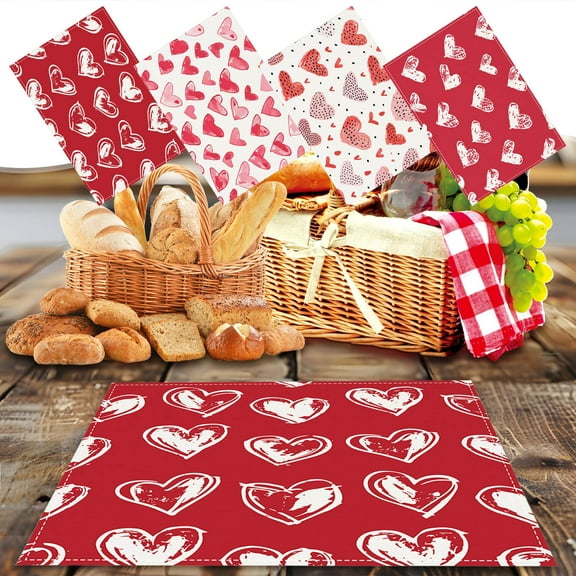 Viflosae Valentine's Day Love Placemat Festive Party Dining Room Table Cover Home Kitchen Table Heat Mat Valentines Day Gifts for Her Gift for Anniversary, Birthday, Christmas