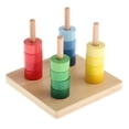 thumbnail image 2 of Juguete Para Niños Con De Apilamiento De 4 , Material Didáctico Montessori (juguetes De Desarrollo, 16 Piezas De ) CUTICAT Discos Montessori de madera, 2 of 7