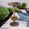 Pefilos 30" Outdoor Pedestal Garden Bird Bath with Solar Light, Bird