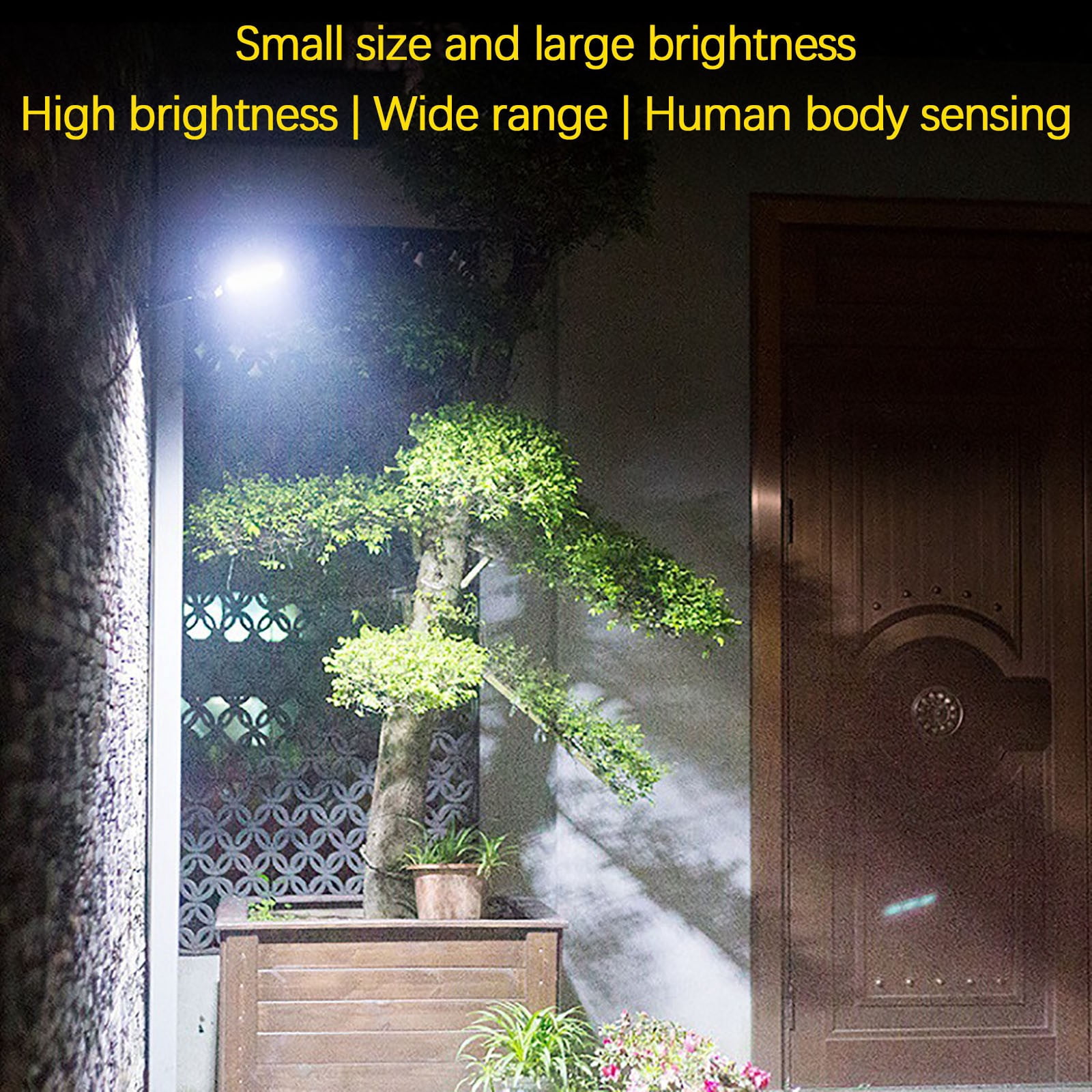 Hxlamzoo Solar Charging Outdoor Home Lighting 12 Grid COB Street Light, Three Level Lighting Mode, Polycrystalline Silicon Solar Panel, Large Capacity Battery