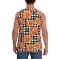 thumbnail image 4 of Pofeuu Autumn Pumpkins Gingham Print Men's Muscle T-Shirt, Sleeveless, Muscle Tank, Classic Muscle Tee Top For Men Casual Sleeveless Muscle T-Shirt Trendy Clothes-Small, 4 of 7