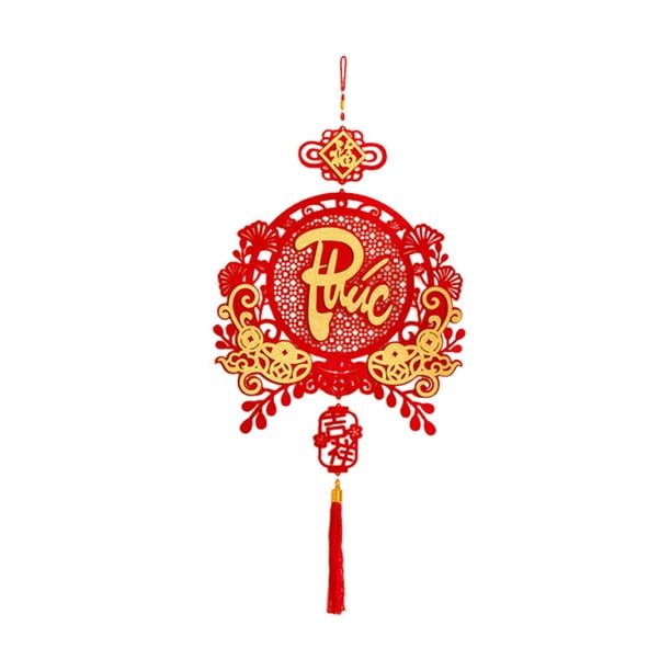Colgante de decoración de año Nuevo vietnamita, letrero colgante, adorno festivo con palabras de bendición como decoración de puerta, ventana, pared y estilo B