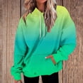 thumbnail image 2 of Women's Hoodies Plus Size Sweatshirt Pullover Fashion Gradient Printed Hooded Sweatshirts Fall Winter Long Sleeved Coat Tops Casual Loose Hoody Outwears with Pocket, 2 of 5