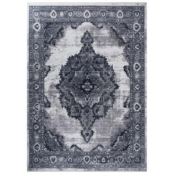 Allstar Living Room Area Rug with Bakhtiari design in Black