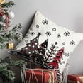 thumbnail image 2 of Christmas Pillow Covers 18x18 Inch,Winter Christmas Tree Decorations Pillows Decorative Throw Pillow Cases Red and Black Xmas Cushion Covers for Home Decor Couch Holiday Outdoor (2-18), 2 of 6