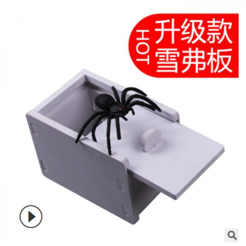 Wooden Scare Box Scary Spider In The Case Prank Joke Trick Play Toy Gift 1Pcs 