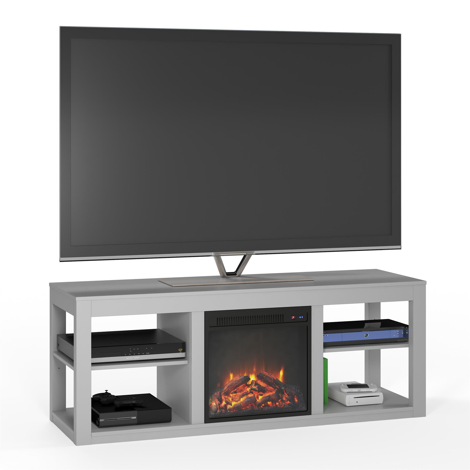 Ameriwood Home Parsons Electric Fireplace Tv Stand For Tvs Up To 65 Ameriwood Home Parsons Electric Fireplace Tv Stand For Tvs Up To 65 Dove Gray Com