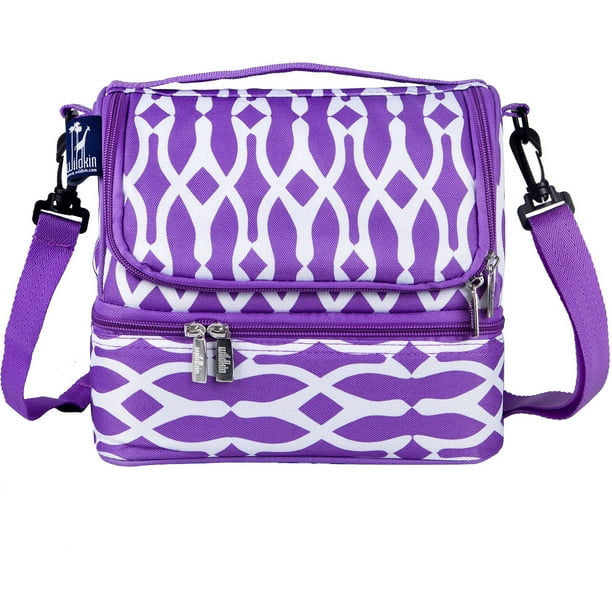 Wildkin Wishbone Purple Two Compartment Insulated Lunch Bag for Boys
