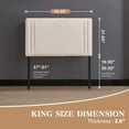 thumbnail image 3 of JONPONY Upholstered Twin Headboard,Solid Wood Head Board with Linen Fabric,Adjustable Height Headboard from 37" to 51",Bed Frame Adapters,Headboard Only,Beige, 3 of 10