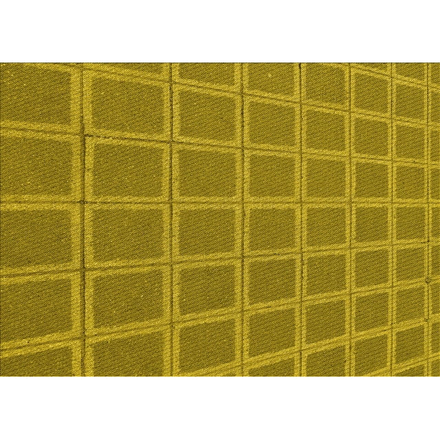 Ahgly Tapis Rectangulaire Lavable en Machine Intérieur Transitionnel Jaune, 5 Pieds x 7 Pieds
