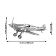 thumbnail image 3 of A Set DIY 3D Stainless Steel Metal Puzzle Adult Stereo Model Spitfire Aircraft 3D Metal Model Kit, 3 of 7