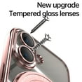 thumbnail image 4 of ELEHOLD Plating Case for iPhone 16,Transparent Clear Back Magnetic Compatible with Mag Safe Charging Foldable Kickstand Shockproof Anti-Yellowing Case for iPhone 16,Rosegold, 4 of 6