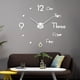 thumbnail image 2 of Pegatina de espejo de reloj de pared casera sin marco - Reloj silencioso silencioso de 12" sin tic-tac para decoración del hogar y oficina, esfera autoadhesiva de acero inoxidable con números de, 2 of 5