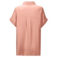thumbnail image 5 of T Shirts for Women 2025 Business Casual Short Batwing Sleeve Button Down Collared Plain Tshirt Womens T Shirts, 5 of 7