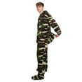 thumbnail image 4 of Camouflage One-Piece Hoodie Footed Pajama with Drop Seat |Fleece, with Hood, with Feet|Unisex Adult Men & Women One-Piece Sleepwear, 4 of 8