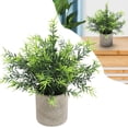 thumbnail image 2 of Spring Fake Plants, Artificial Tropical Small Pot Green Plants Indoor Office Table Kitchen Bathroom Home Decor, Semi Spherical Pulp Bonsai for Farmhouse Office Tabletop Decor, 1Pc(Green3,3x3x9.8"), 2 of 8