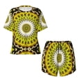 thumbnail image 4 of Picia Yellow Mandala Pajamas Sets for Women Soft Short-Sleeved Pjs with Lounge Shorts Two Piece Sleepwear-X-Large, 4 of 9