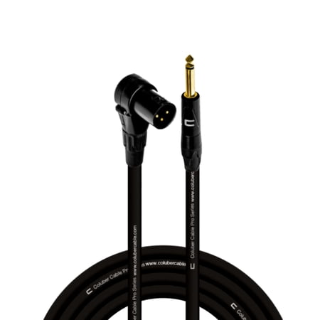 Columber Cable Right Angle XLR Male to 1/4" TS Male Pro Microphone Connector