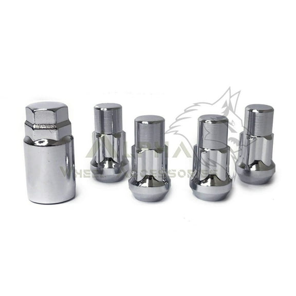 4 Chrome Wheel Locks 14x1.5 For Chevy GMC Silverado Sierra 1500   Security Key
