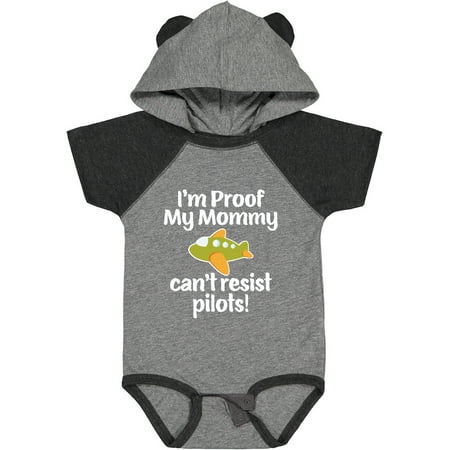 

Inktastic Proof Mommy Cant Resist Pilots Gift Baby Boy Bodysuit