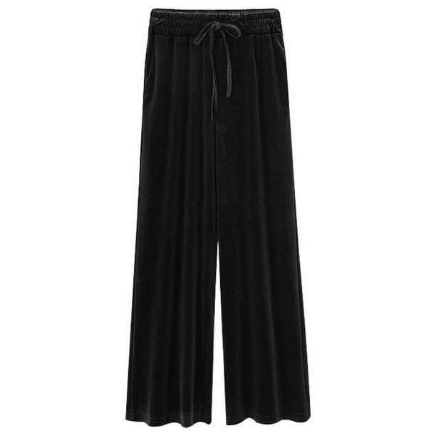Pantalones anchos de terciopelo dorado para mujer, pantalones holgados de talle alto de talla grande para mujer, pantalones casuales ajustados Jin Fat Sister 200