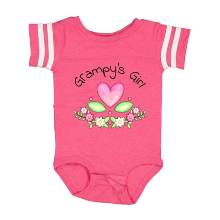 

Inktastic Grampy s Girl- Heart Flowers Gift Baby Girl Bodysuit