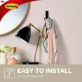 thumbnail image 4 of Wall Hooks Command, tamaño grande, negro mate, doble, 2 ganchos, 4 libras, 4 of 9