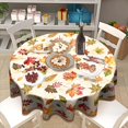 thumbnail image 7 of Fall Maple Leaves Tablecloth Round 60 Inch Autumn Harvest Seasonal Decorative Washable Reusable Table Cover for Party Picnic Kitchen Dining, 7 of 7