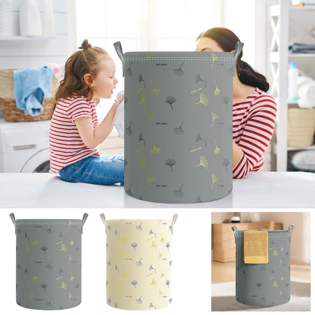 Cubo Plegable para Ropa Sucia de Gran Capacidad | Pack de 2 Cestas de Lavandería de Plástico | Asa Práctica | 35 X 43 Cm | 150 G