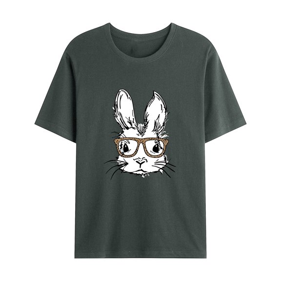 Summer Savings Clearance! Yievot Mens Casual Shirts Clothes Easter Day Bunny Print Short Sleeve Summer Comfy Hawaiian Beach Shirts Top For Men