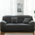 thumbnail image 1 of Nvzi Funda de sofá para sala de estar, funda protectora elástica para muebles de 3 plazas,funda protectora con todo incluido, fundas para sillas para sala de estar (gris oscuro), 1 of 4