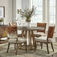 thumbnail image 3 of Austin Hair On Hide Leather & Linen Side Chair with Oak Frame (Set of 2), 3 of 4
