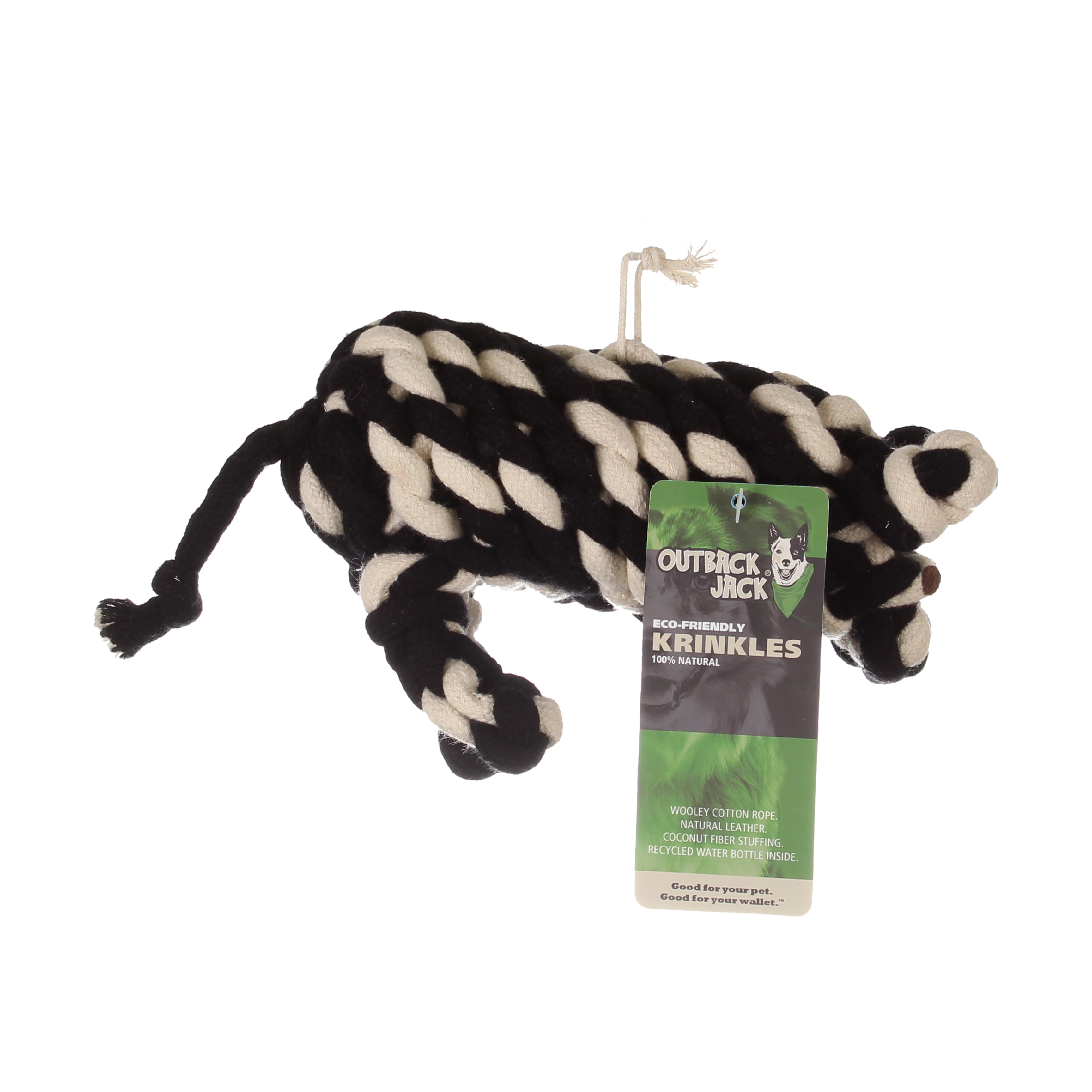 Outback Jack Wooley Cotton Rope Cow shaped Dog Toy