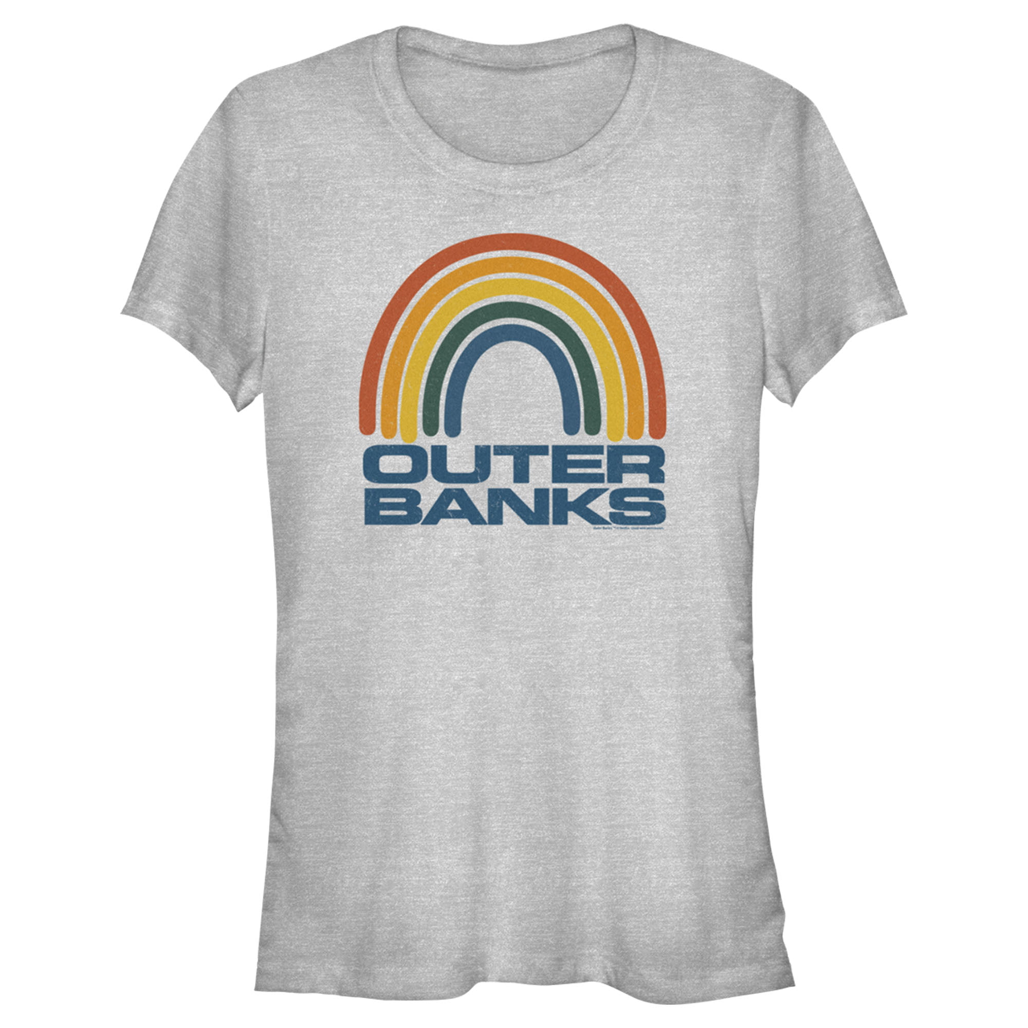 Junior S Outer Banks Rainbow Logo Graphic Tee Athletic Heather Medium Walmart Com