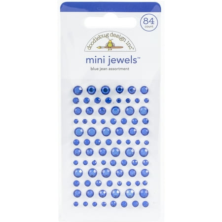 UPC: 0842715067219 | Doodlebug Adhesive Mini Jewels-Blue Jean