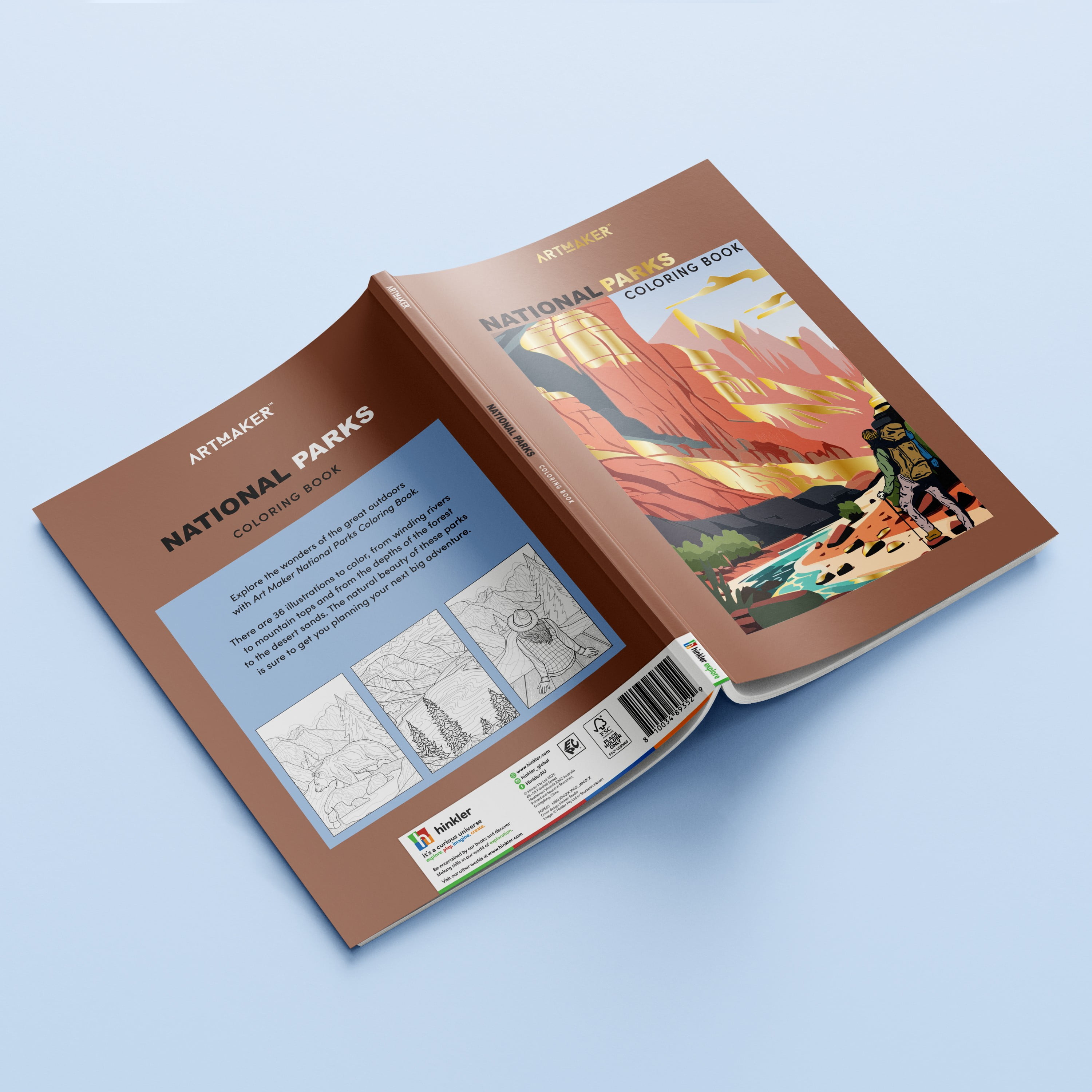 Hinkler Art Making Coloring National Parks for Adults and Teens, 72 Pages