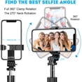 thumbnail image 3 of Selfie Stick With Mobile Phone And Camera Tripod (100cm) - 4 In 1 Selfie Stick With Bluetooth Remote Release, 360 ° Rotation Selfie Stick For Gopro Action Cameras And Iphone Android Smartphones, 3 of 6