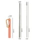 thumbnail image 2 of 1 paquete de pajitas de metal plegables portátiles, reutilizables, plegables, de acero inoxidable, para beber, para viajes, telescópicas, con cepillo limpio, 2 of 6