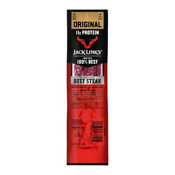 Pack of 4 Jack Link's 11g Protein Beef Steak Strip - Original - 1 oz - Package may vary